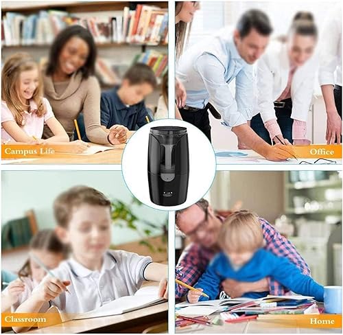 Miniatura 7 de EEUK Sacapuntas eléctrico, sacapuntas eléctrico silencioso para el aula para lápices de colores de 6 a 0.472in, parada automática rápida y súper