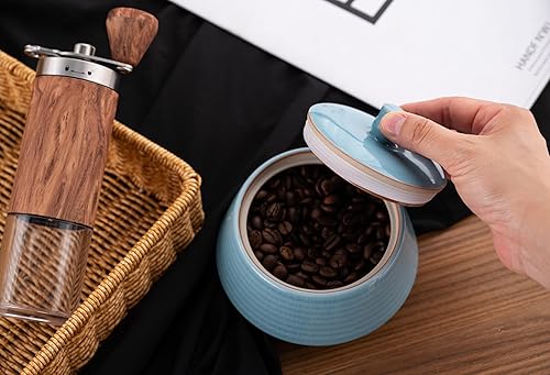 Miniatura 4 de Retro Kitchen - Recipiente de cerámica, 13.53 onzas líquidas (13.5 fl oz), tarro vintage de almacenamiento de alimentos para té, granos de café,