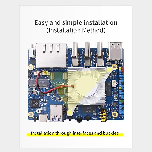 Miniatura 3 de Orange Pi 5 Plus Ventilador de enfriamiento, con disipador de calor de aleación de aluminio Orange Pi 5 Plus 4GB8GB16GB computadora de placa única
