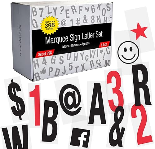 Excello - Juego de cajas de letras con letrero de carpa rojo y negro de 8 pulgadas