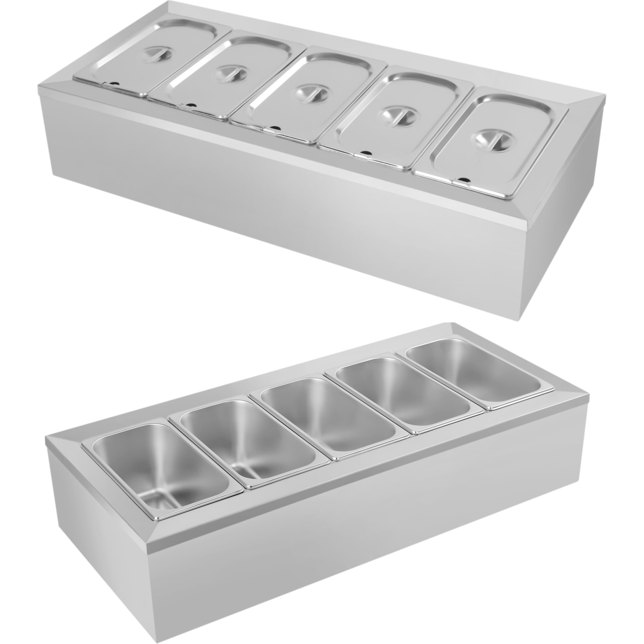 Amazon.com: kunghei Pizza Topping Station with 5 Pans & Lids