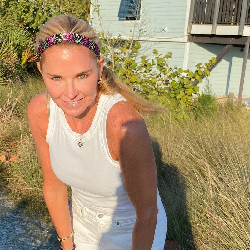 Sweaty Bands Womens Girls Headband - Non-Slip Velvet-Lined Workout Hairband - Don't Box Me In Pink 1-Inch - Image 3