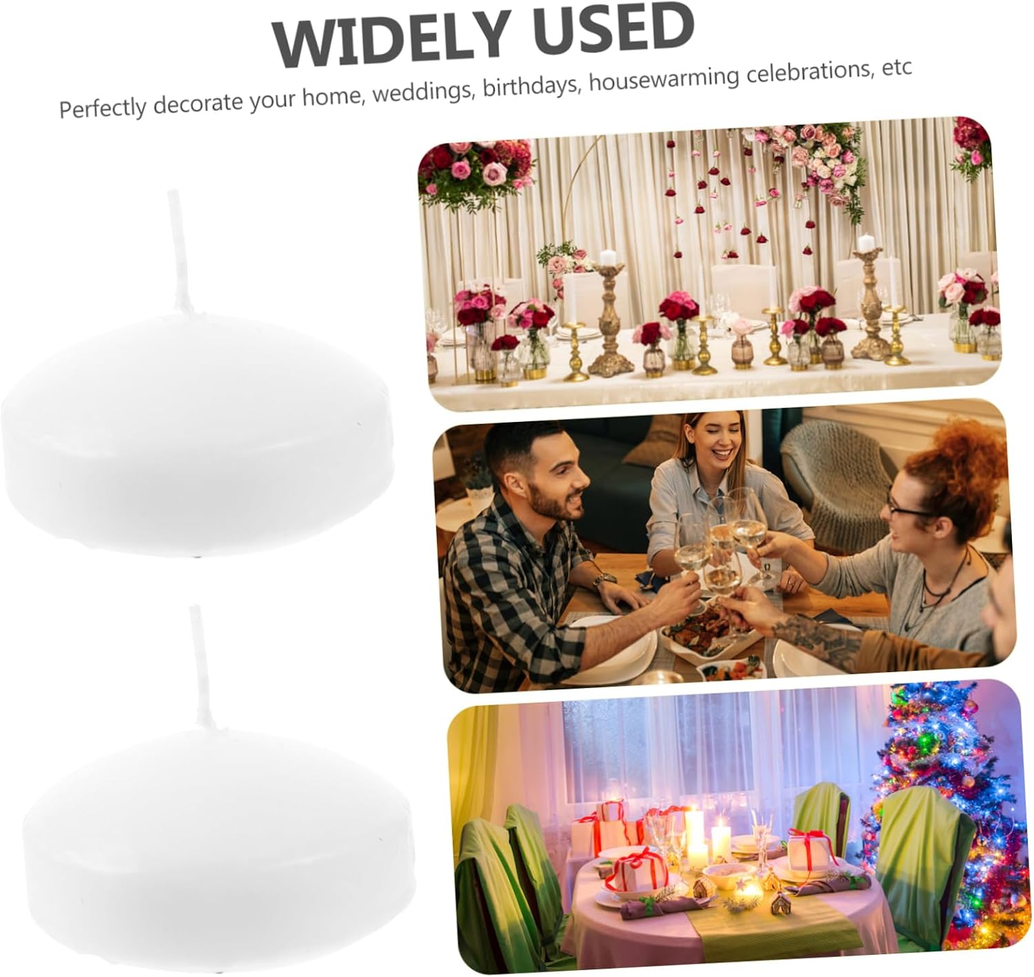 MAGICLULU 5pcs Floating Candles Unscented Paraffin Cylindrical Floating Flameless Candles for Parties Home Decor