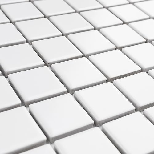 Miniatura 5 de SomerTile Metro Square - Mosaico de porcelana blanco mate de 11.75 x 12.88 pulgadas