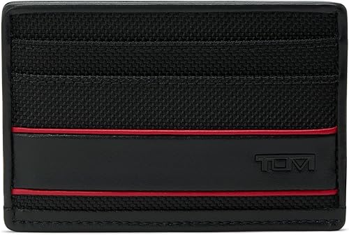 TUMI - Funda para tarjetas Alpha Slim - Cartera de bolsillo deslizante - 2.8" X 4.1" X 0.2", NegroRojo, Minimalista