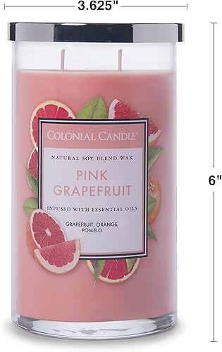 Vista 195 de Colonial Candle Vela perfumada en frasco, cilindros clásicos, brillo navideño, 2 mechas, 19 onzas, morado