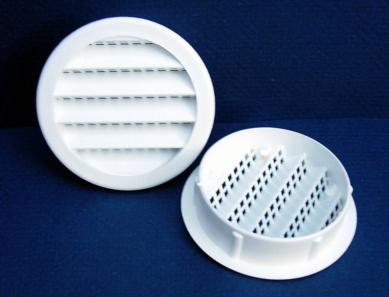 Maurice Franklin Louver-2" Round White Polypropylene Plastic Louver with Insect Screen System, 6 Count per Pack, Sold as 3 Pack, 18 Count Total. #2" PLW-100