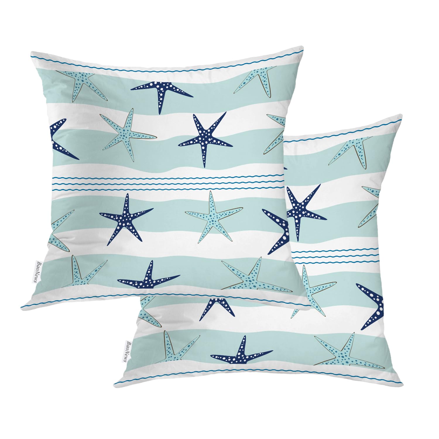 Housses de coussin avec fermeture éclair dissimulée Duotone 45,7 cm bleu