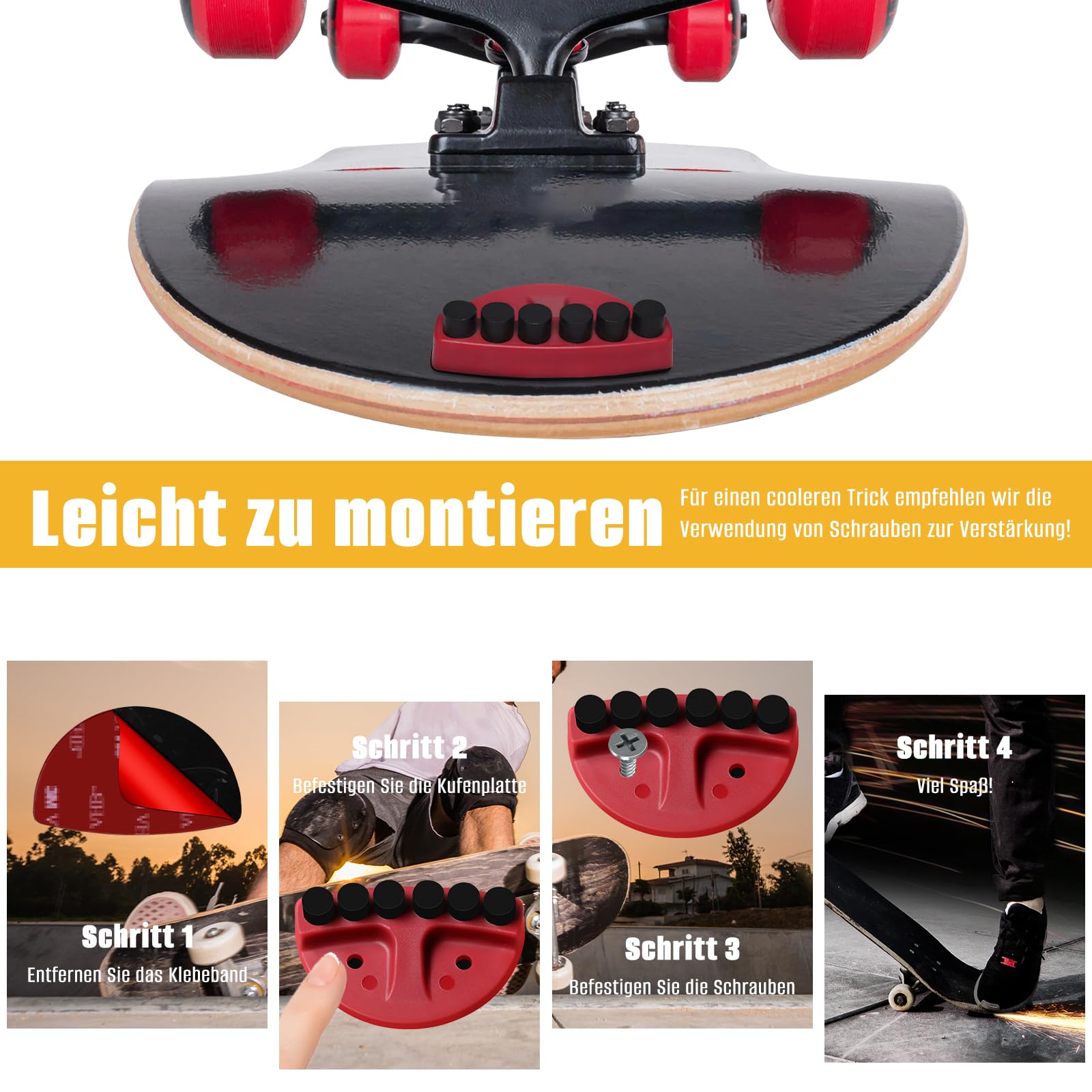 SIRUITON Plaques d'étincelles de skateboard Pro - Accessoires de skateboard pour enfants et adultes - Cadeaux cool pour débutants et professionnels