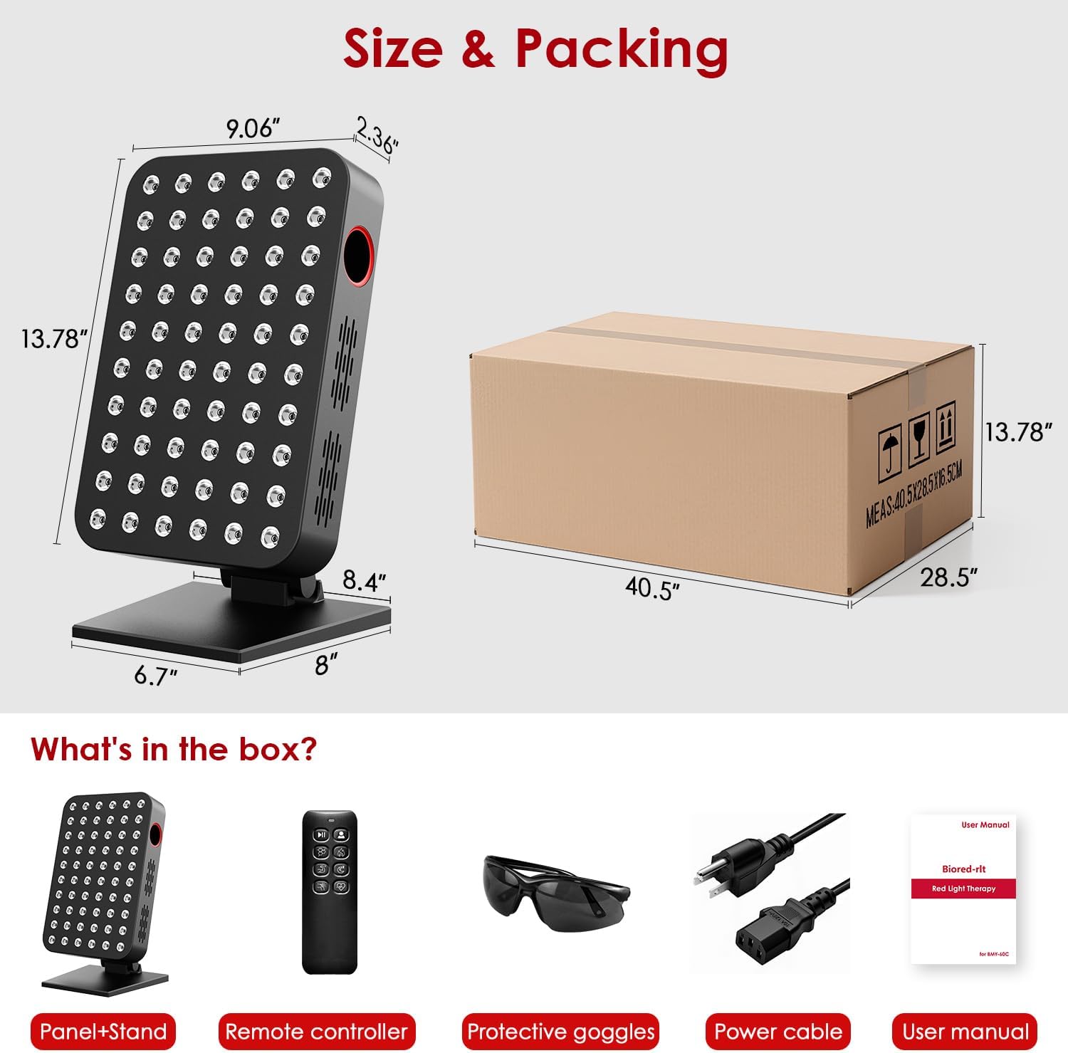 Red Light Therapy Panel 300W 60pcs Dual-Chip 4 Bands LED Light Therapy Red Infrared Blue Green 660nm 850nm 455nm 528nm, High Irradiance, Touch Screen Controller, Ideal for Body, Face, Skincare, Sleep