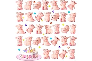 Adorable Miniature Resin Pig Figurines: 32-Pack of Pink Piggy Charm for Decorations