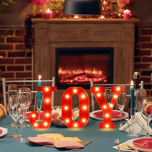 Miniatura 4 de Decoración de Navidad para decoración del hogar, 3 luces LED de 8.5 pulgadas de marquesina iluminadas, letreros de Navidad a pilas para repisa,