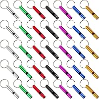 Frienda 35 Pack Aluminum Emergency Whistles with Keychain - 120dB Loud Survival Whistles for Camping, Hiking, Hunting & Outdoors