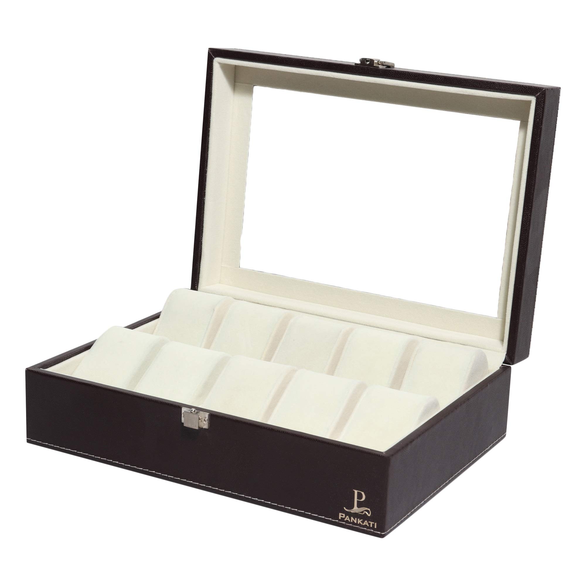 PANKATI® Faux Leather Display Watch Storage Organizer Box (Black_10 Slots) (B01MDK5SBO) Amazon Price History, Amazon Price Tracker