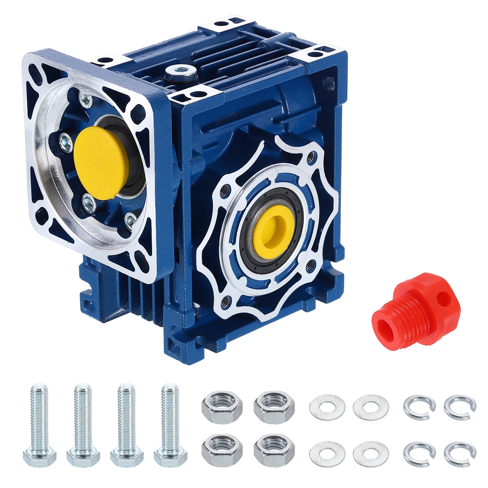 QUARKZMAN Reductor De Engranajes NMRV040 Relación 30:1 Eje De Salida De 18mm Reductor De Velocidad De Engranaje Sin Fin De Alto Par Para Motor Servo Nema34/Motor Paso A Paso Nema34 Azul