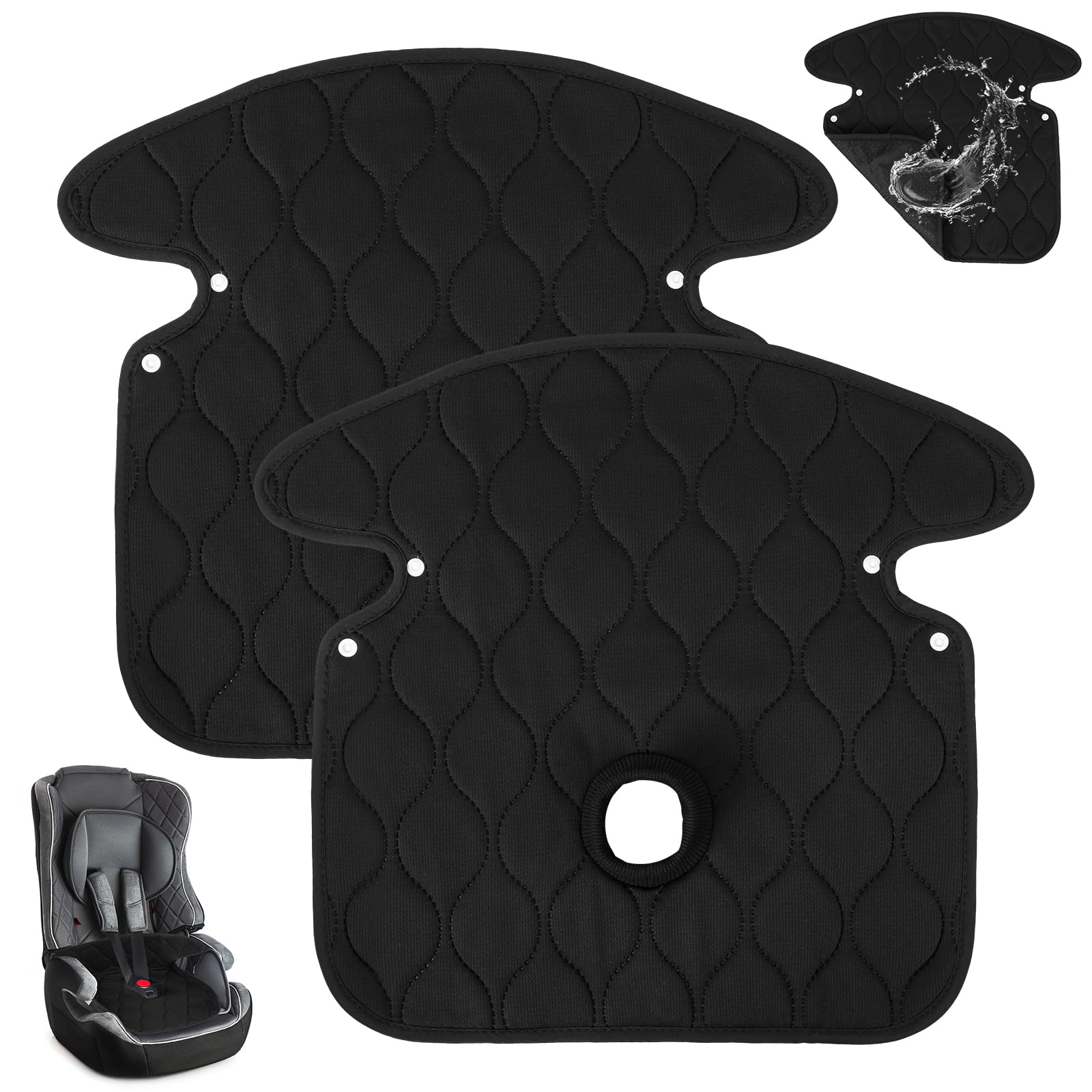 Aolso 2PCS Waterproof Baby Car Seat Protectors, Potty Training Car Seat Protector, Travel Potty for Toddler Baby Kids-Black
