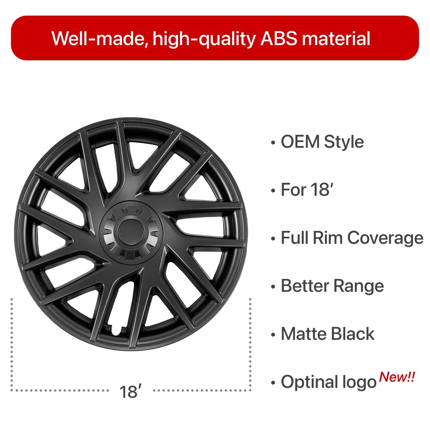 4PCS Model 3 Highland Wheel Covers 18 Inch Original