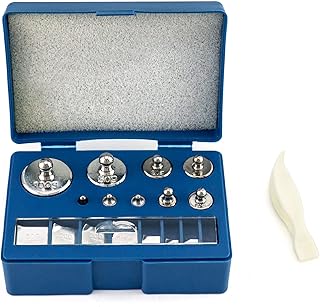 QWORK Precision Gram Weight Set for Digital Scale Calibration, 10mg - 100g Calibration Weights Kit, Stainless Steel Balance Scale Calibration Weight Set with Tweezers