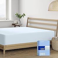 Vista 19 de THREAD SPREAD Sábanas Bajeras de 100% Algodón Tamaño Individual Paquete de 2 - 400 Número de Hilos 16" Bolsillo Profundo Sábana Bajera
