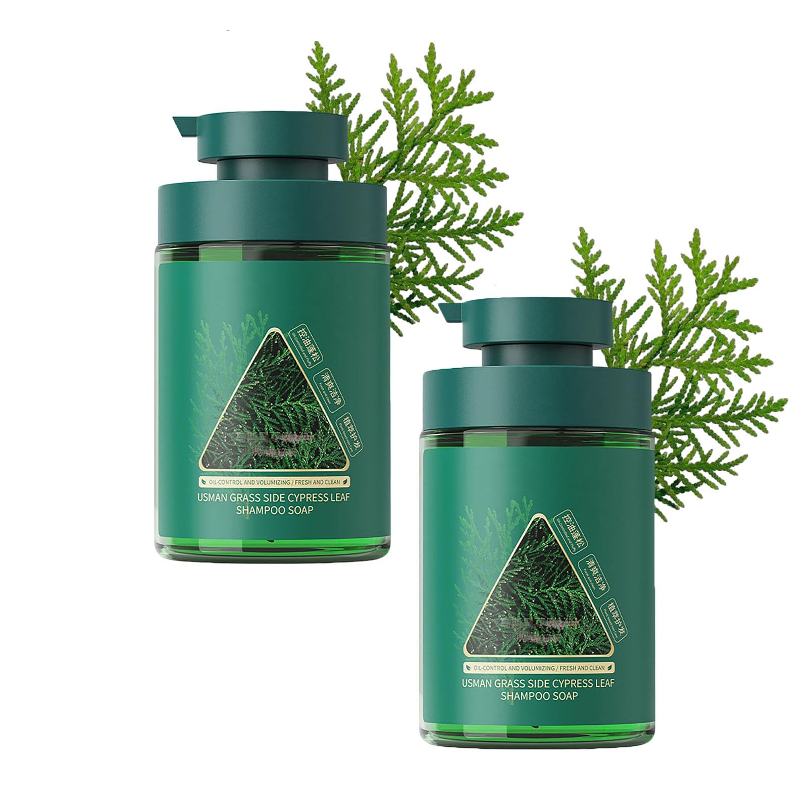 Shampoo verde coreano per la crescita dei capelli, shampoo al sapone verde Nature Seven, controlla l'untuosità, elimina la forfora, rinforza i capelli, deterge delicatamente e cura nutriente (2pcs)