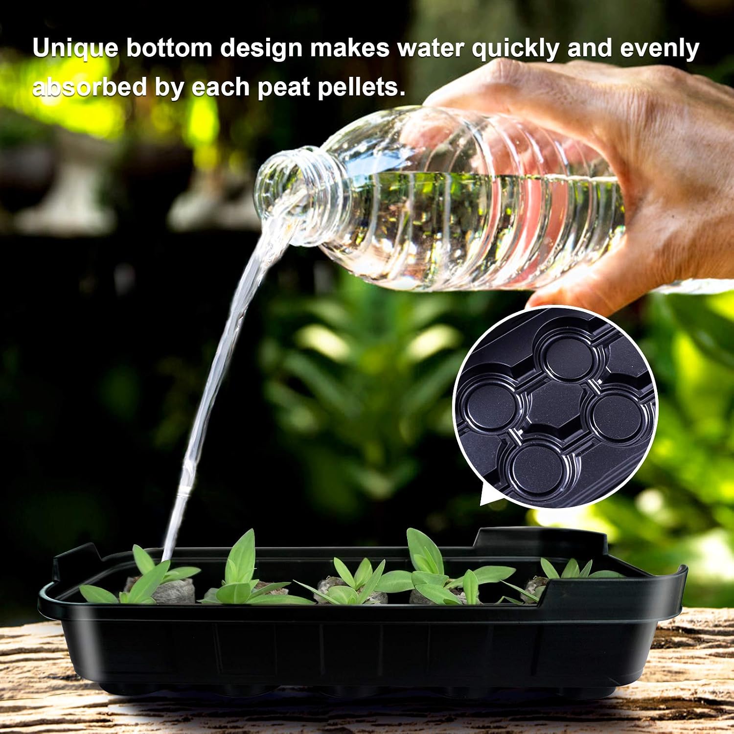 MIXC 5-Pack Mini Seed Starter Kit Sturdy Windowsill Greenhouse Trays with Cover Dome, with Instructions, for 36mm Peat Pellets Indoor/Outdoor Gardening