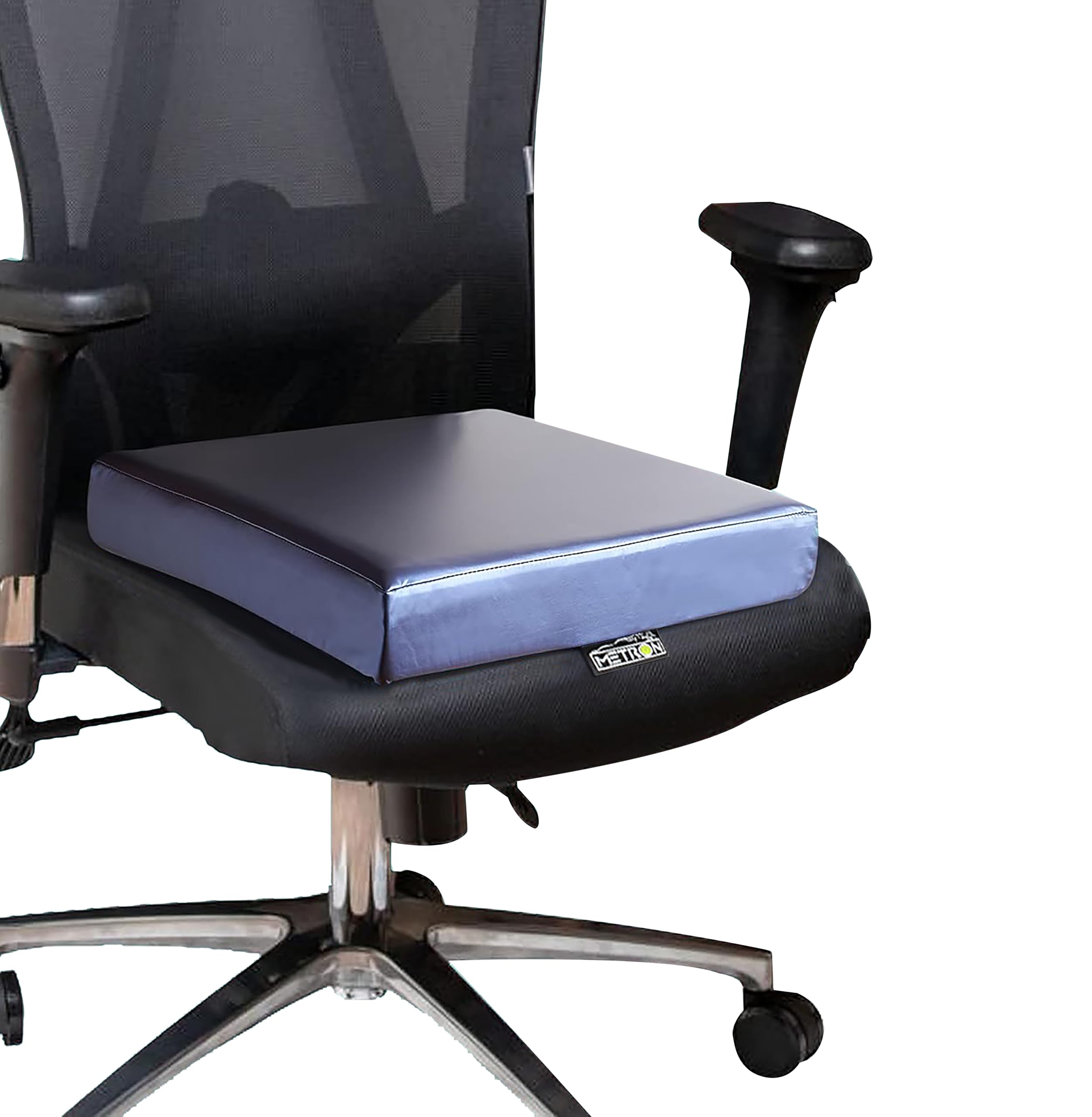 METRON Orthopedic Memory Foam Seat Cushion for Chair & Wheelchair | Pressure Relief Foam Pad with Anti-Slip Waterproof Cover | Chair Gadda for Office, Car & Long Sitting Comfort - Image 7 thumbnail