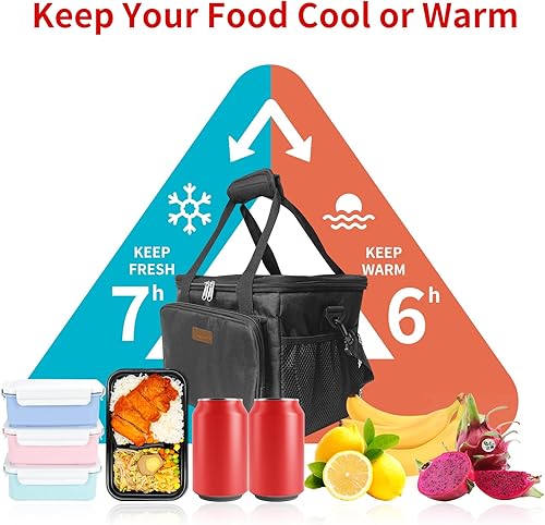 Miniatura 4 de XMEIWAE Lunch Bags for WomenMen Insulated Lunch Box Lunch Cooler Tote Bag With Adjustable Shoulder Strap Leakproof Large Lunch Box for Nurse Office