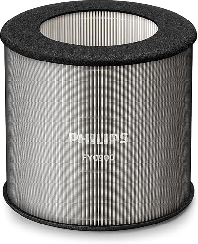 Philips Filtro di ricambio originale per i purificatori d'aria serie 800 e 900 AC0819, AC0820, AC0920, AC0921, HEPA NanoProtect, 12 mesi di durata, nero/bianco (FY0900/30) - Immagine 2