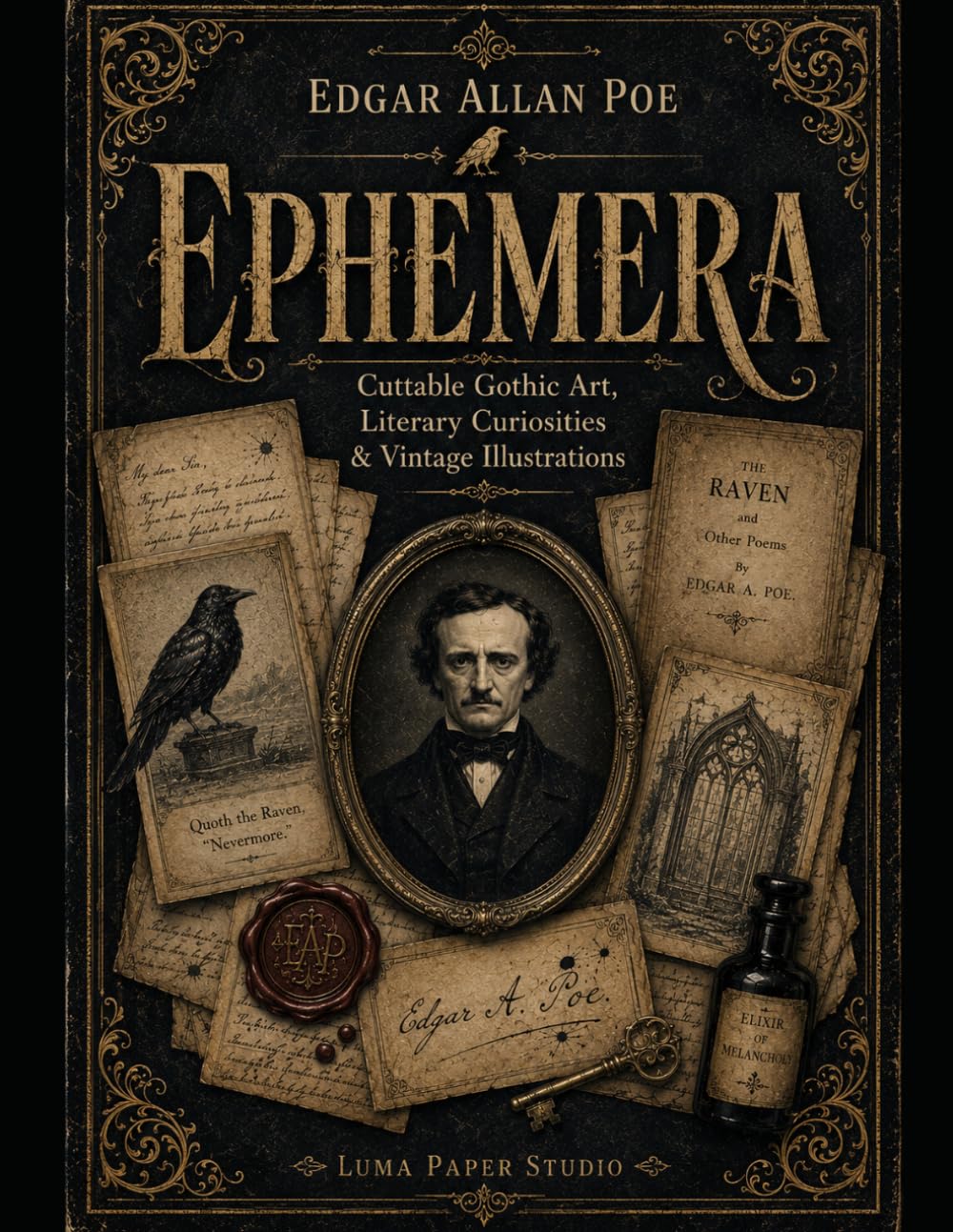 Edgar Allan Poe Ephemera: Cuttable Gothic Art, Literary Curiosities & Vintage Illustrations (Luma Obscura)