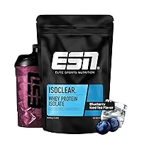 ESN ISOCLEAR Proteine isolate del siero di latte in polvere, Té freddo al mirtillo, 1000 g, limonata proteica dal sapore fruttato e delizioso, siero di latte chiaro – Made in Germany