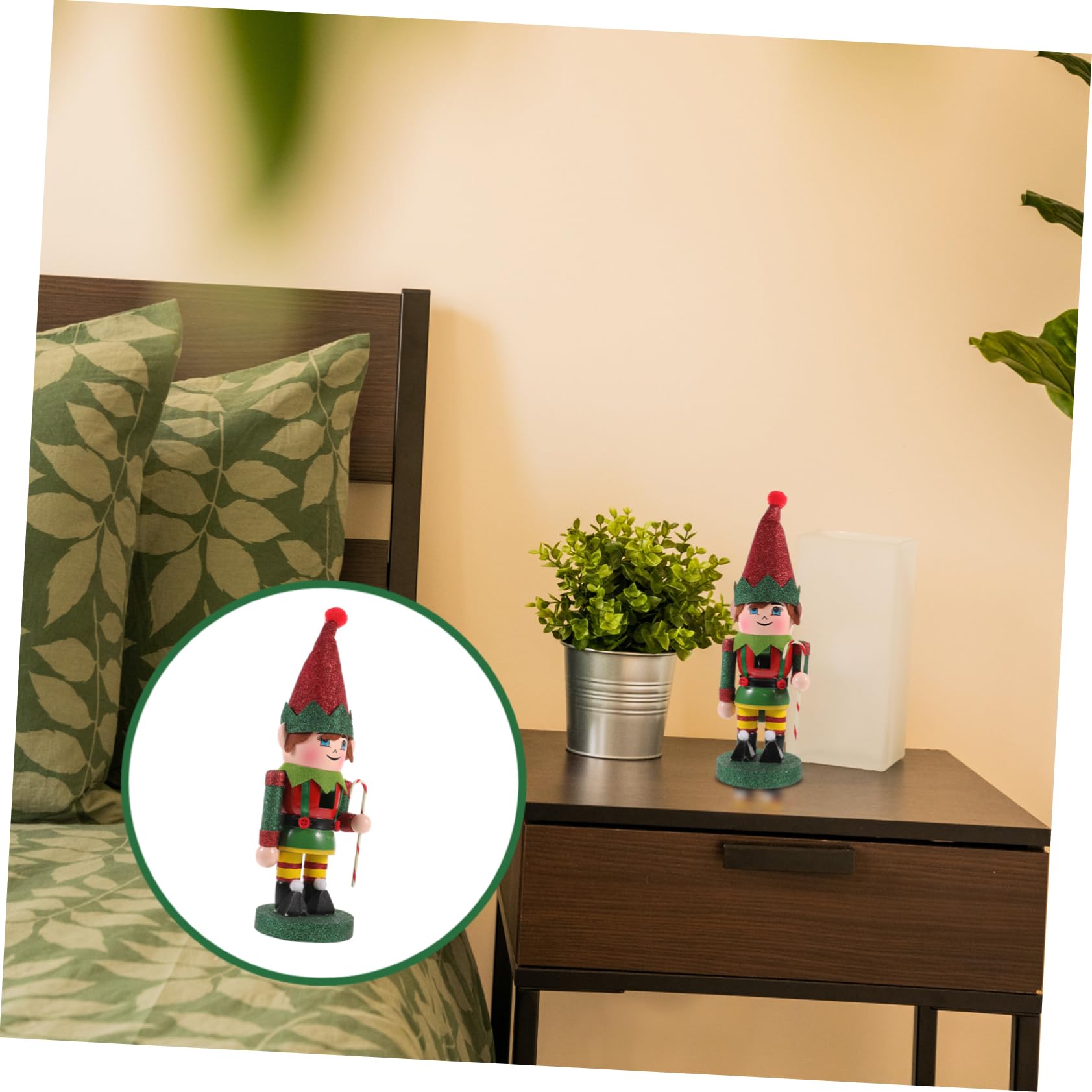SOIMISS Adorno Navideño De Cascanueces De Madera Figura De Cascanueces para Decoración De Escritorio Obsequio De Navidad