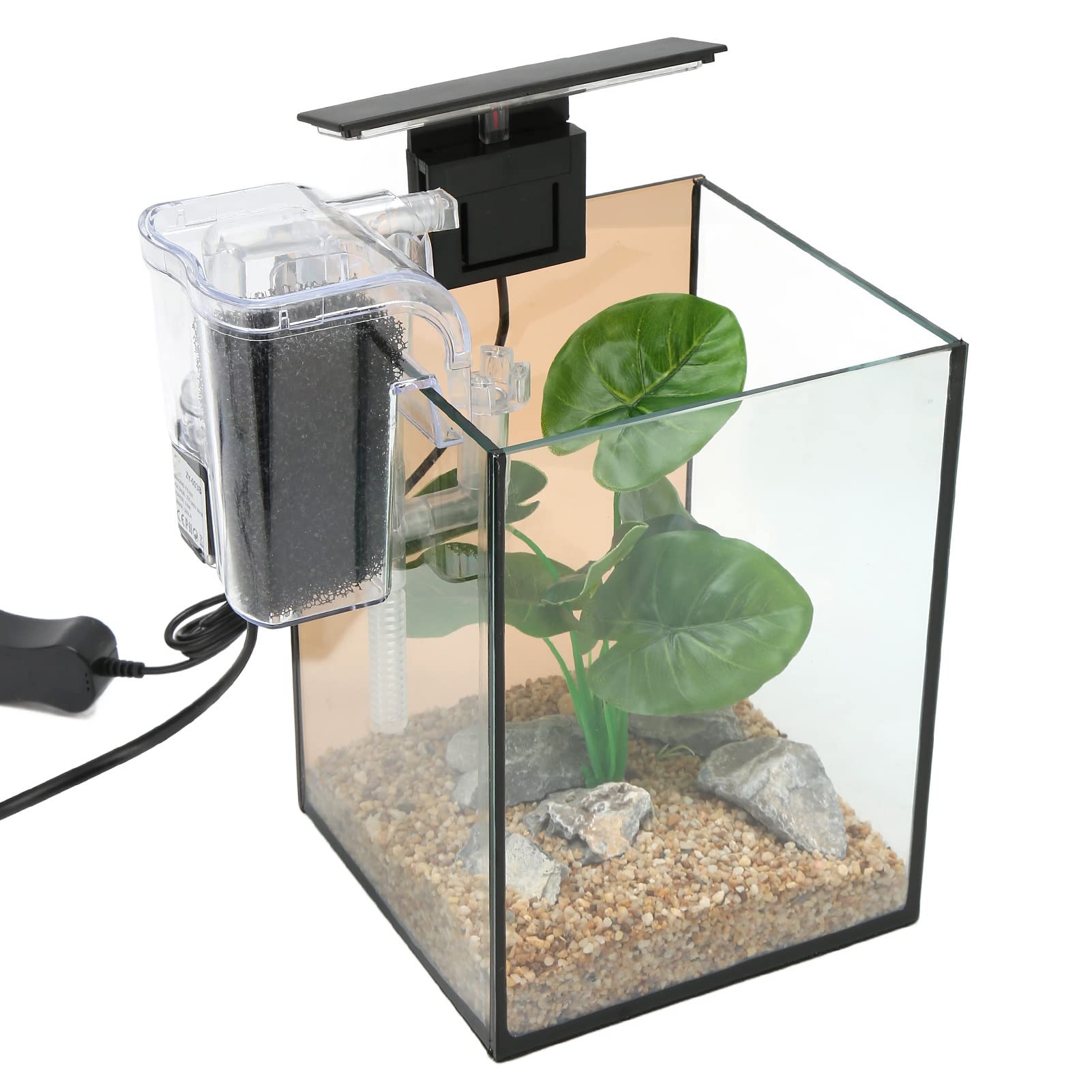 Kit de Iniciación para Pecera Pequeña, Innovador Kit de Pecera Universal de Fácil Instalación, Paisajismo con Bomba de Filtro, Luz LED con Clip para Decoración de Escritorio