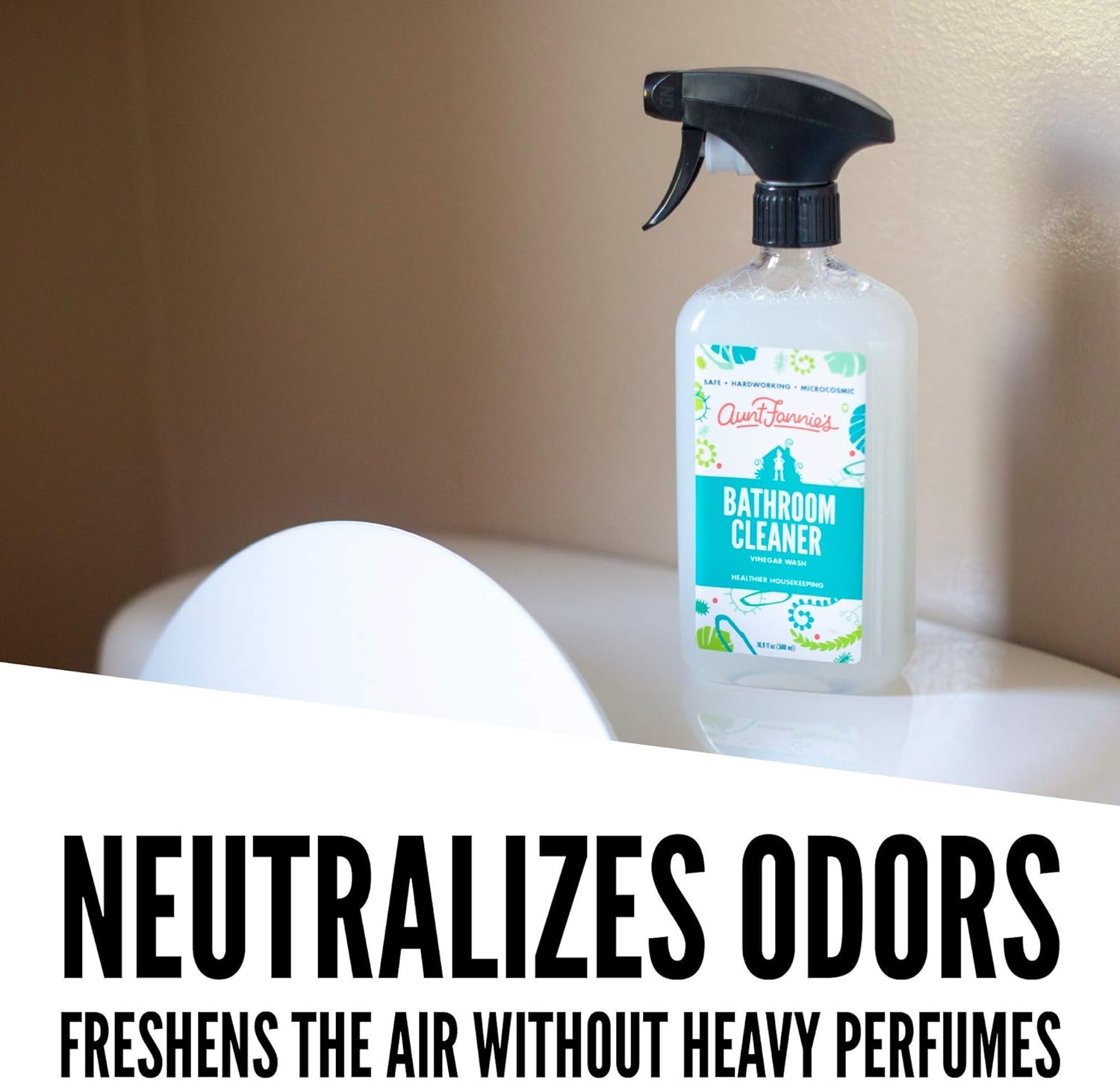 Aunt Fannie's Bathroom Cleaner Spray - All-Purpose Tub, Tile, Sink and Fixtures Vinegar Wash (Single) : Health & Household
