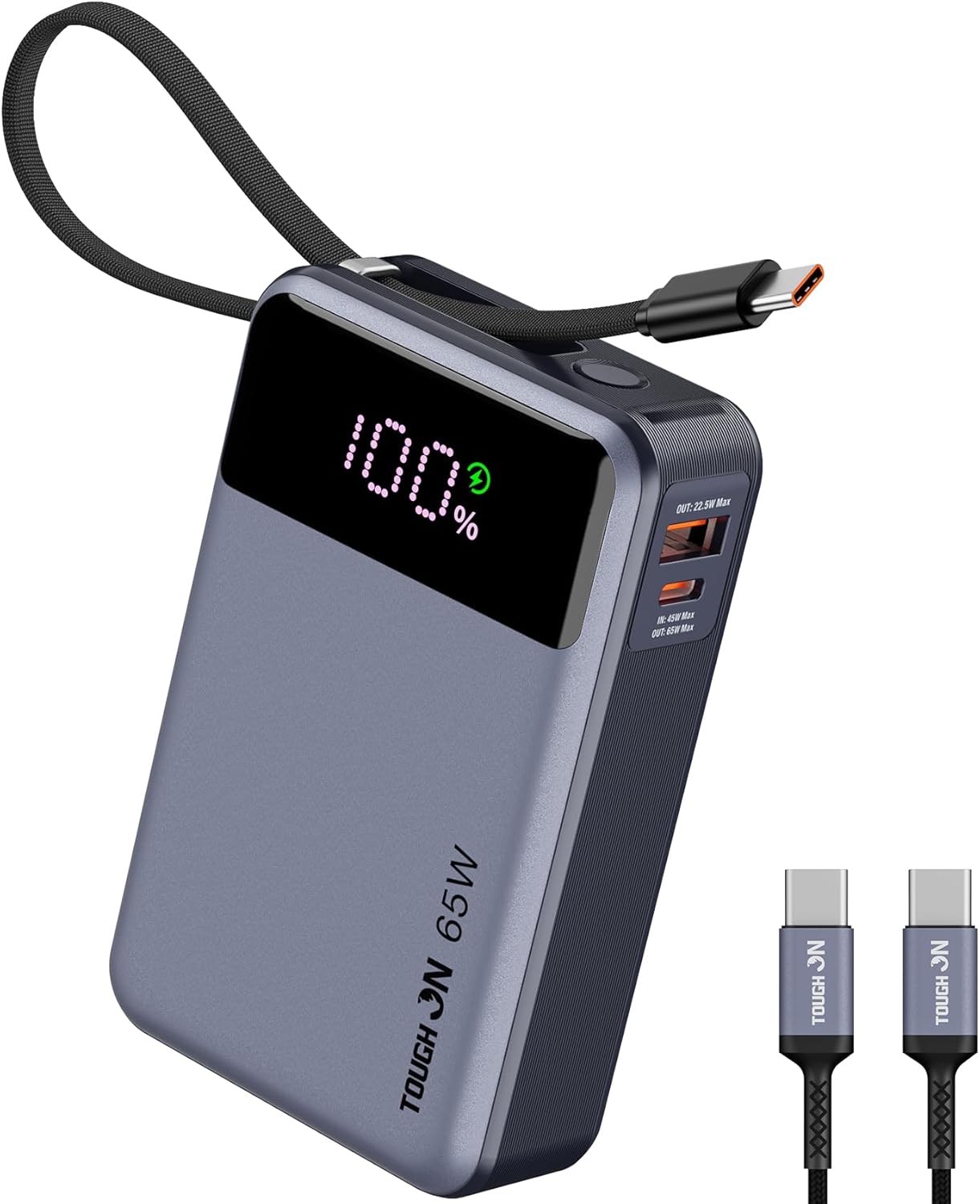 TOUGH ON 65W 20,000mAh laptop power bank with USB-C cable
