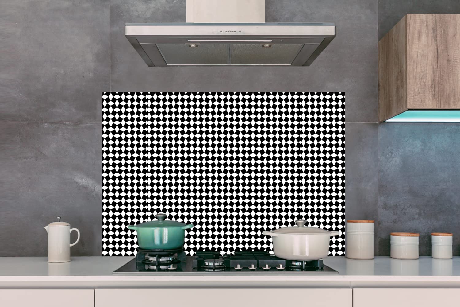 Crédence Cuisine Aluminium Motif Cube Or - 120x80 Cm, Facile à Nettoyer, Aspect Luxueux