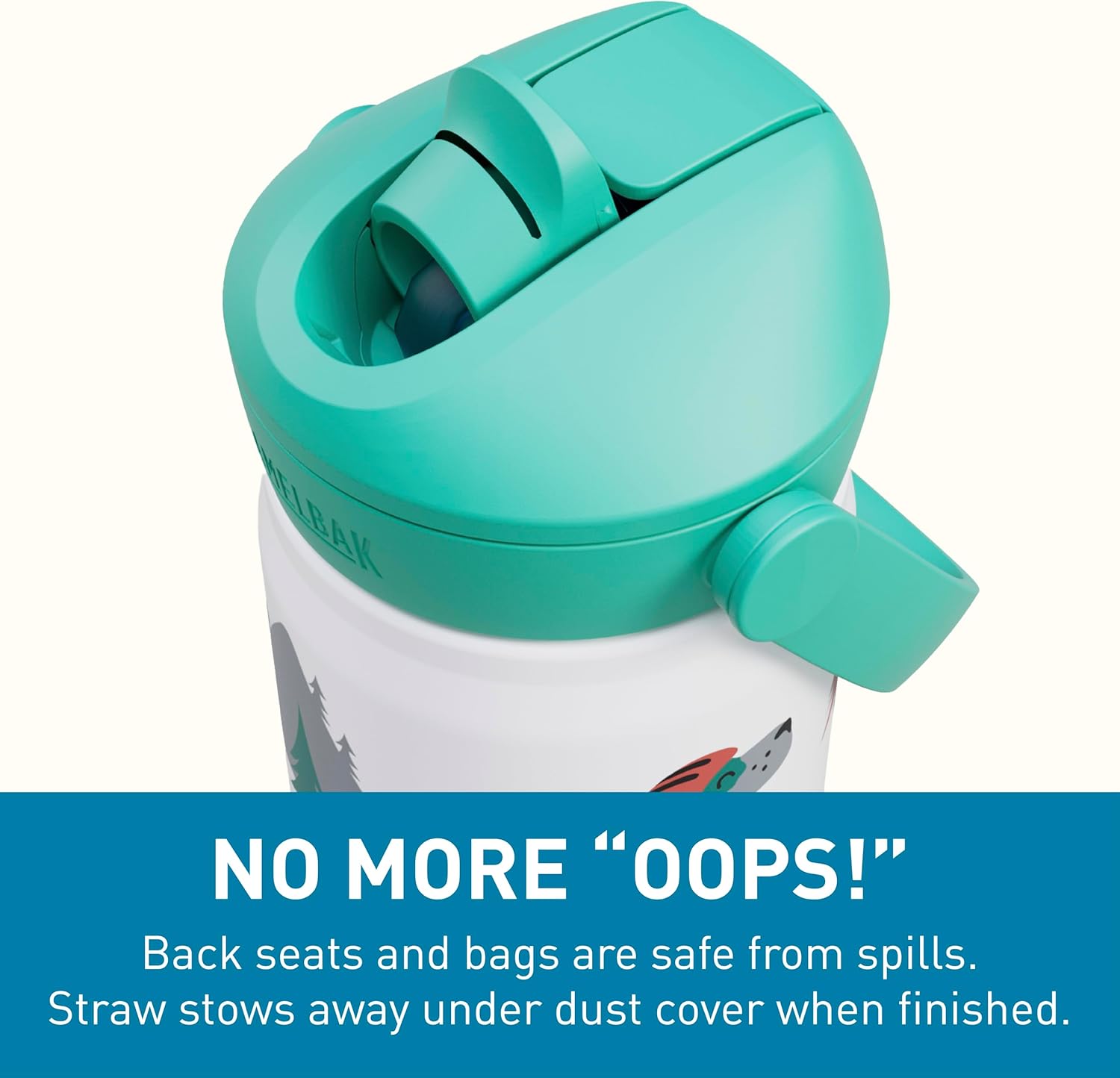 CamelBak Thrive Flip Straw Kids Bite Valve Stainless Steel Water Bottle Biking Dogs, 12oz - Image 5