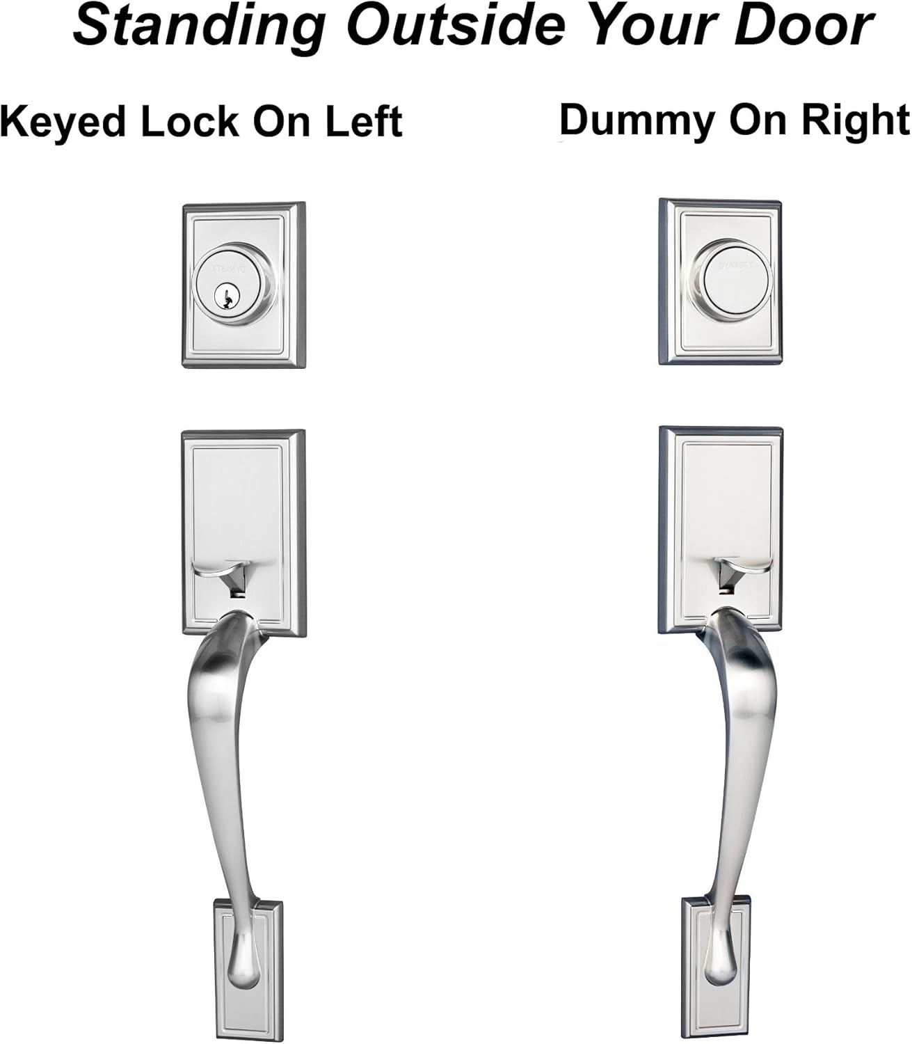 🛒 Crаzу Dеаlѕ Dynasty Hardware RID-HER-405-15R Ridgecrest Front Door Dummy Handleset, Satin Nickel, with Heritage Lever, Right Hand