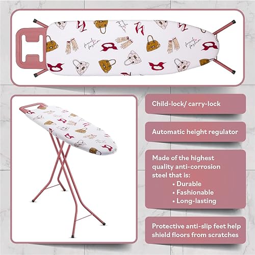 Miniatura 11 de Bartnelli by Rorets - Tabla de planchar clásica con nueva tecnología patentada EZ-Glide, fabricada en Europa, tabla de hierro premium con soporte