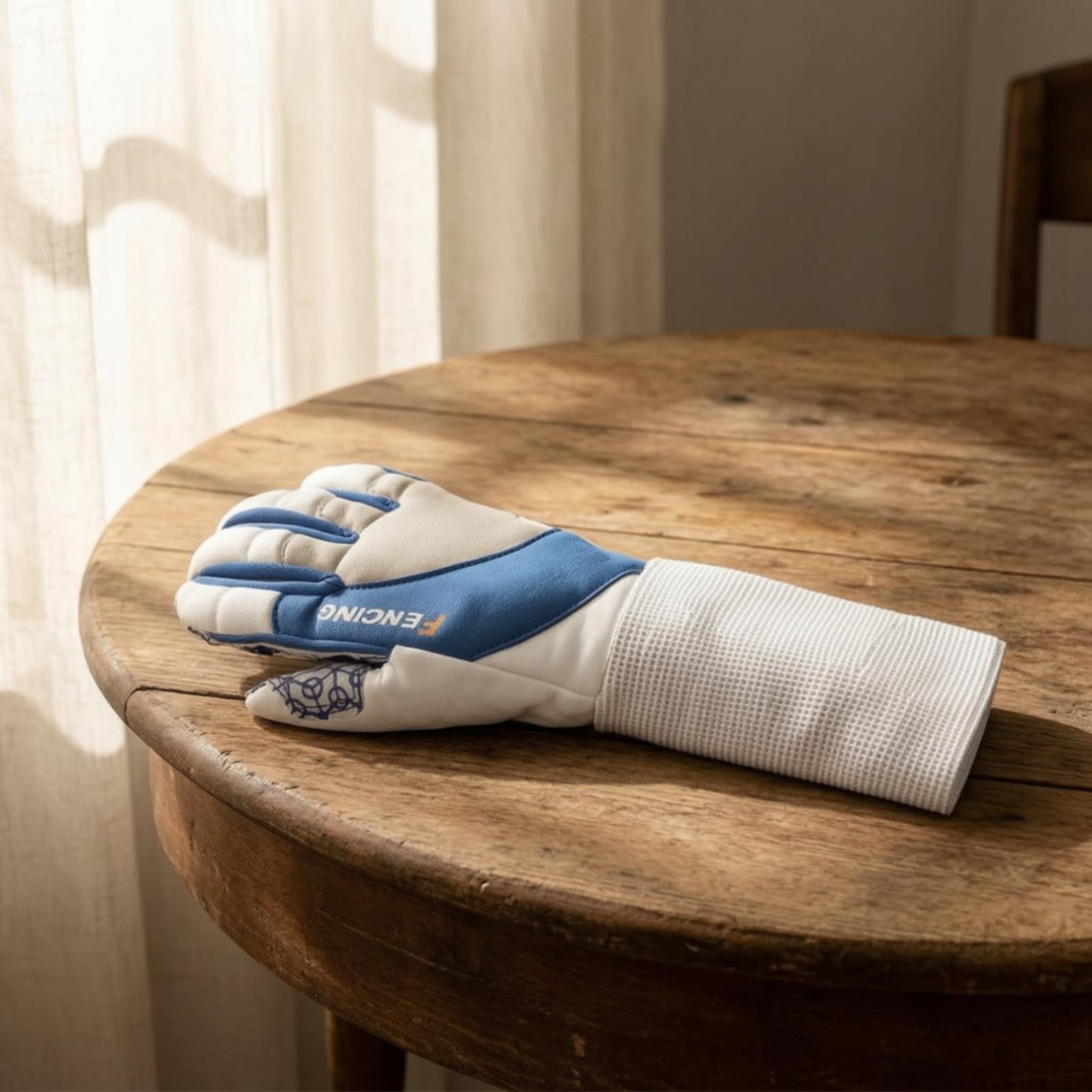 Fecht Handschuh Fechthandschuh Handschutz Sporthandschuh Schutzhandschuh mit Segmentierten Fingern für Hohe, M, Blauer Ritter Blume/Schwerer Handschuh M-Größe - Rechte Hand