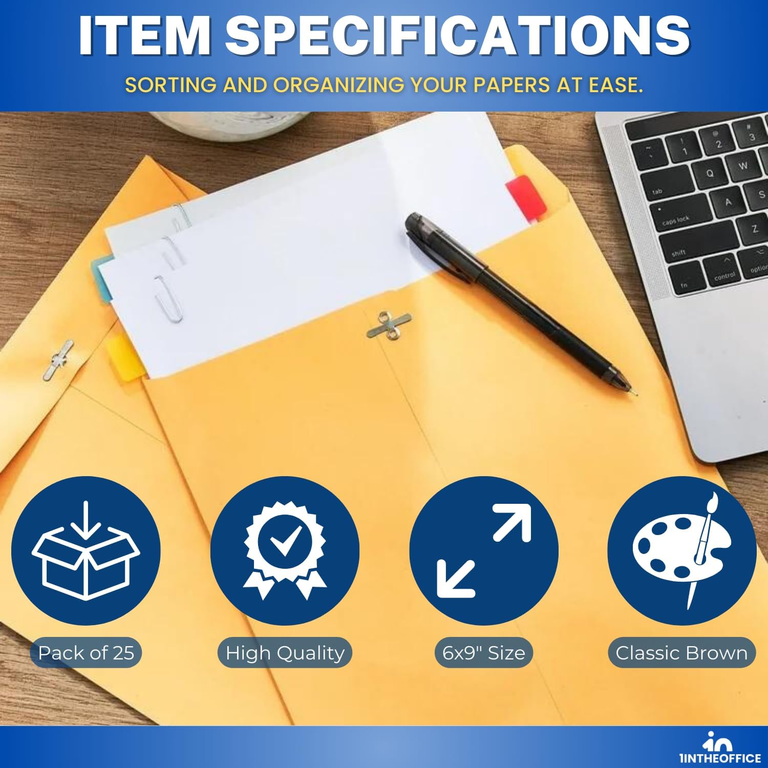 1InTheOffice Manilla Envelopes 6x9, Mailing Envelopes, Brown Envelopes, Clasp Envelopes, Gummed Flaps, Brown, 25 Pack - Image 7