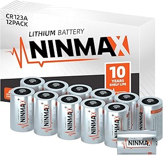 CR123A 3V Lithium Battery 12 Pack, No.1 1700mAh 3 Volt High Power 123A Lithium Batteries for High-Intensity Flashlights, Home Safety and Security, and More