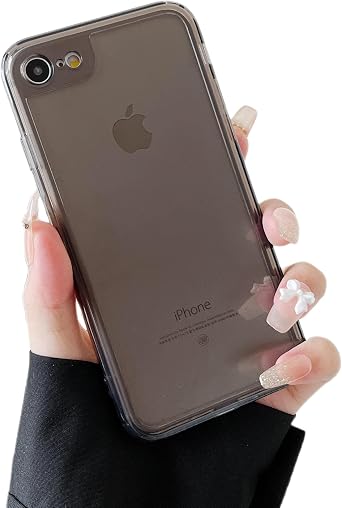 ZTOFERA Case for iPhone 7/8/SE 5.5 inch,Cute Clear Soft Silicone Bumper Protective Retro Color Transparent Shockproof Phone Case - Gray