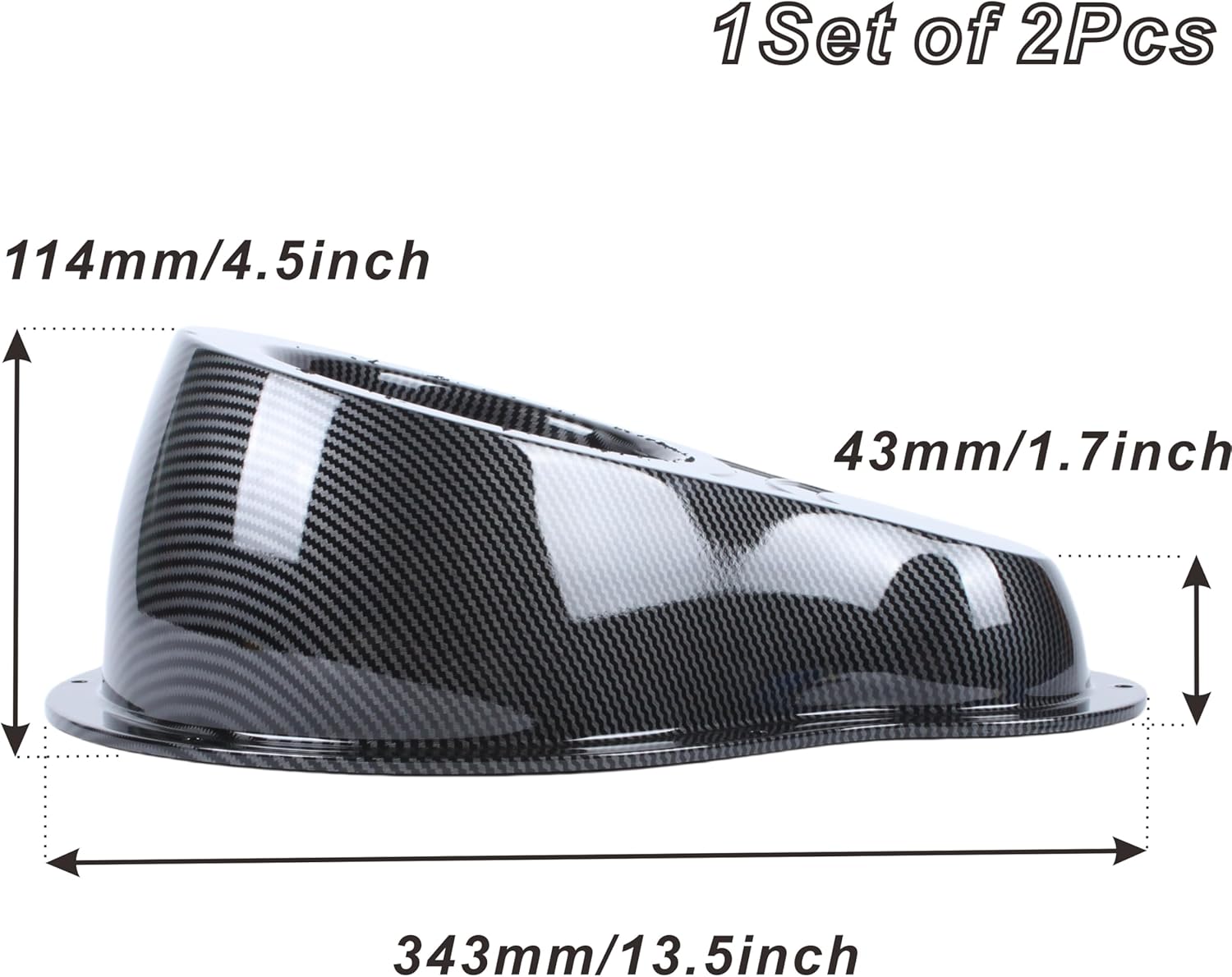 2PCS Carbon Fiber Style Speaker&tweeter Boxes Universal for 6.5" Speakers For UTV ATV RV Boat Trunk Trailer Golf Cart Marine Speaker Enclosures Pods Spacer Rear Deck Kick Panel Box (Carbon Fiber Look)