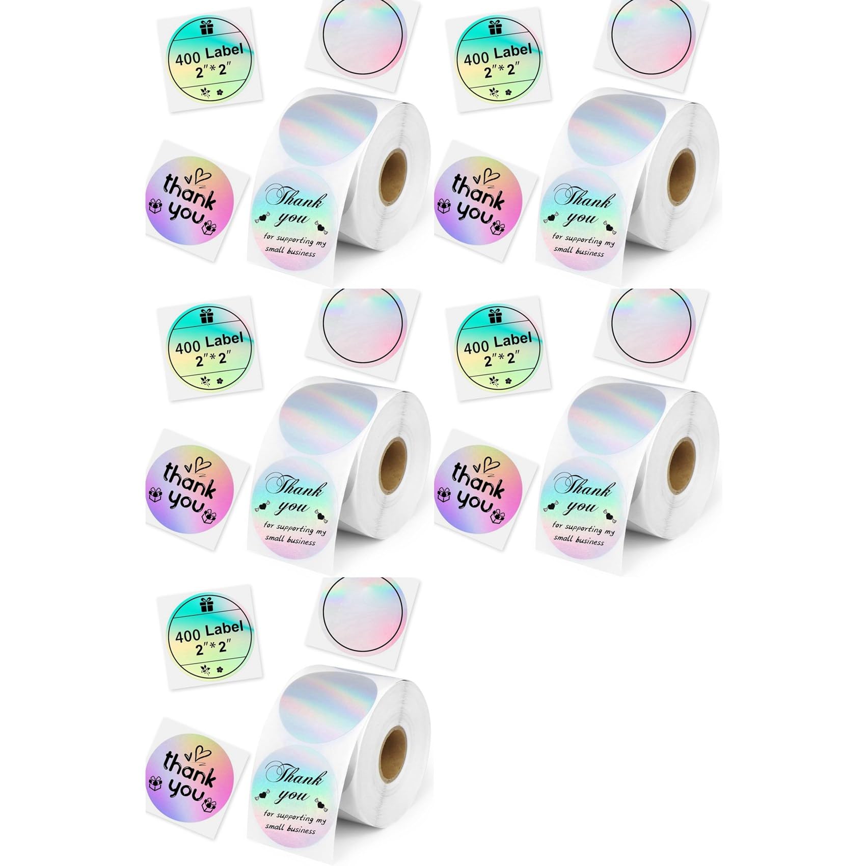 Etichette Termiche da 2 Pollici, Etichetta per Stampante Termica Diretta Autoadesiva Rotonda da 2000 Pezzi per Stampante per Etichette con Codifica un Colori, Logo