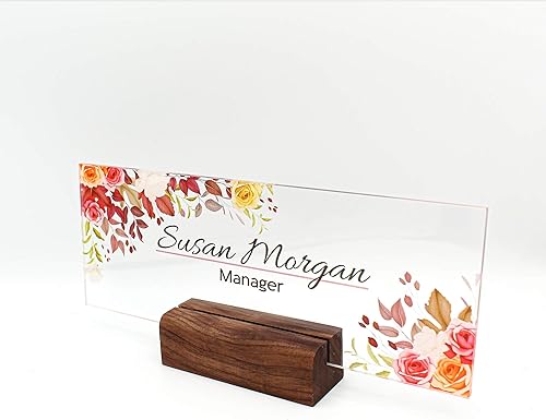 Miniatura 2 de Placa de nombre de escritorio, letrero de nombre personalizado, nombre de escritorio de madera personalizado, nombre de escritorio de nogal