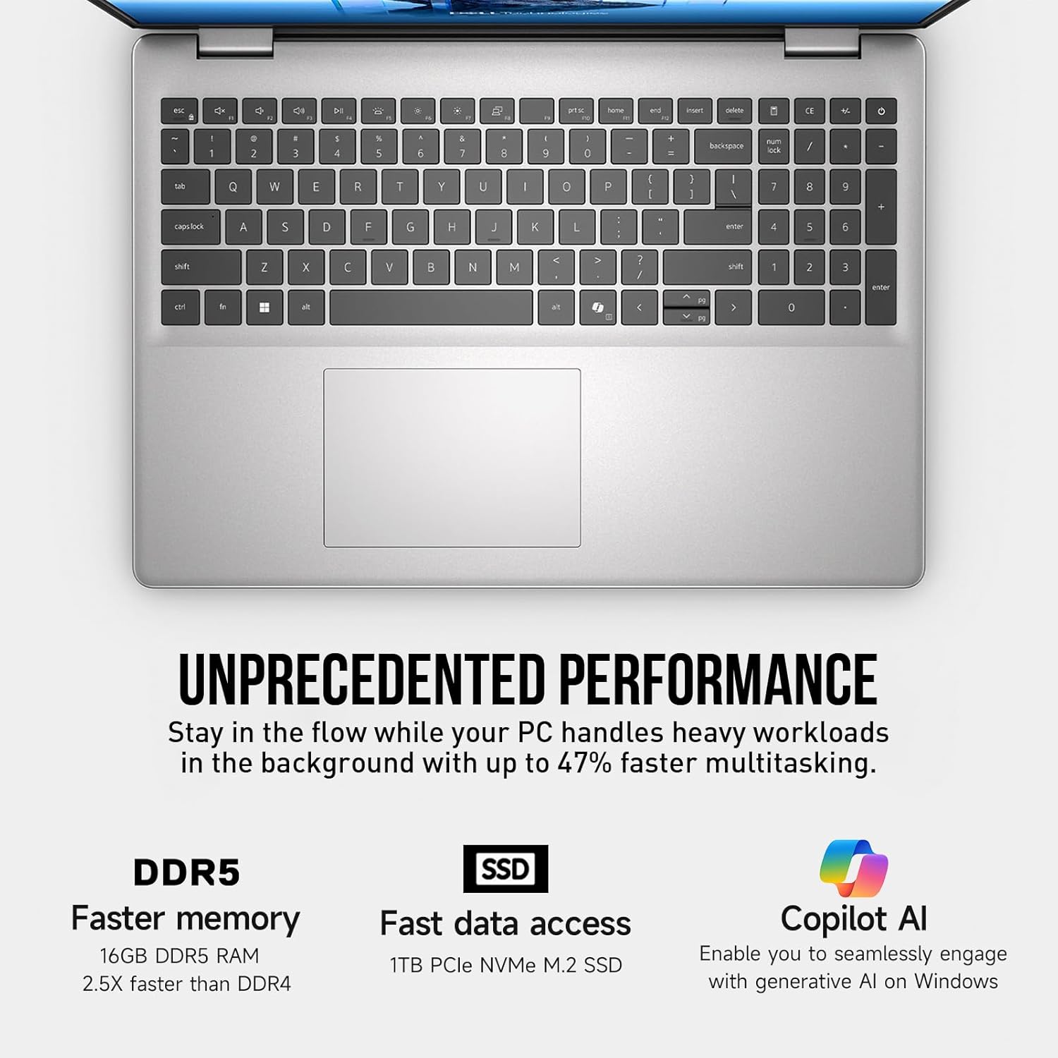 Dell 16 Laptop Touchscreen Computer, 16" FHD+ Touch Screen Business Laptop PC, Intel 10-Core 7 (>i7-1355U), Windows 11 Pro, 32GB DDR5 1TB SSD, Backlit Keyboard 10-Key,Fingerprint,Wi-Fi 6E