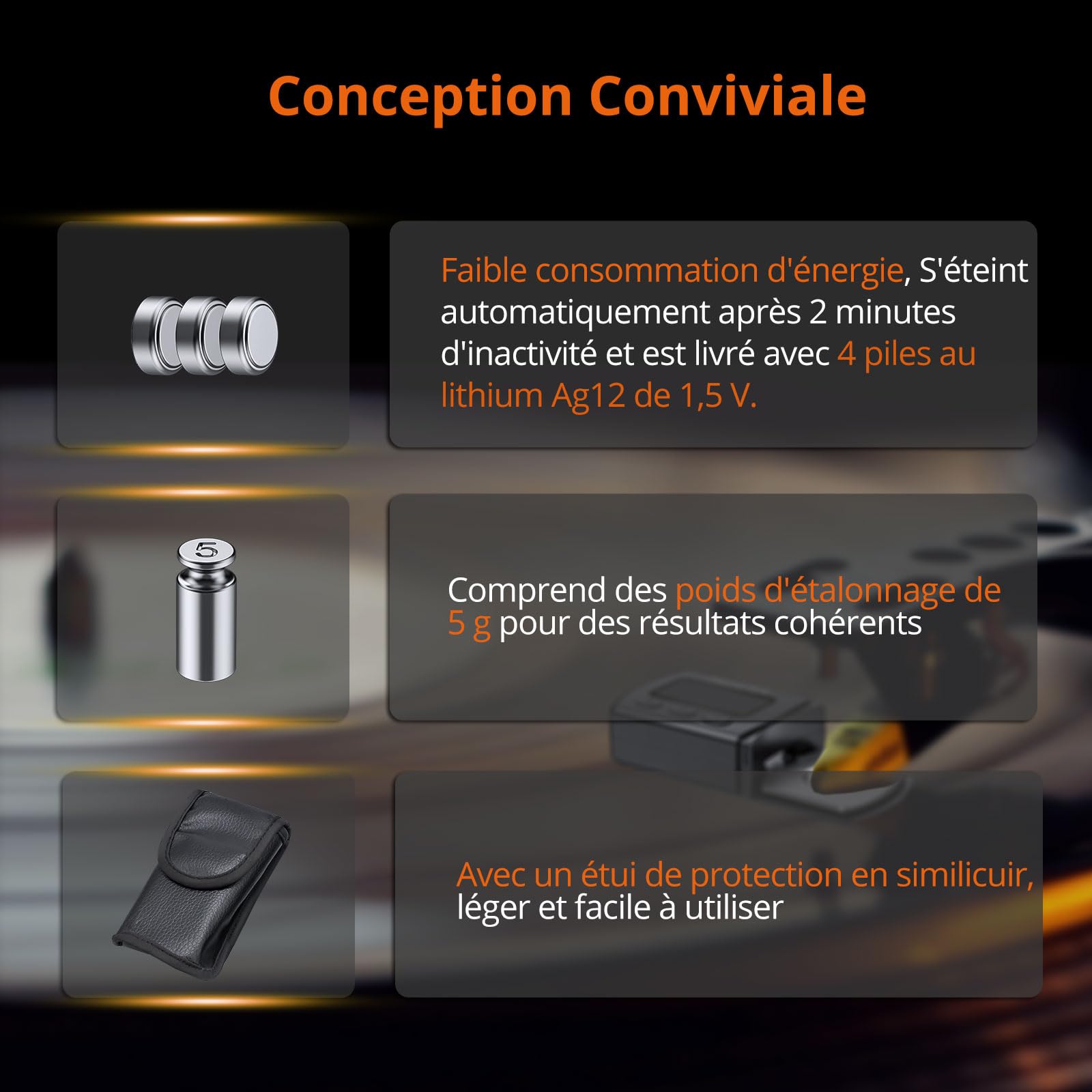 Proster Balance Numérique de Cellule Platine Vinyle – Jauge de Force du Bras de Lecture 0.01g Haute Précision avec Écran LCD Rétroéclairé – Accessoire Audiophile Portable