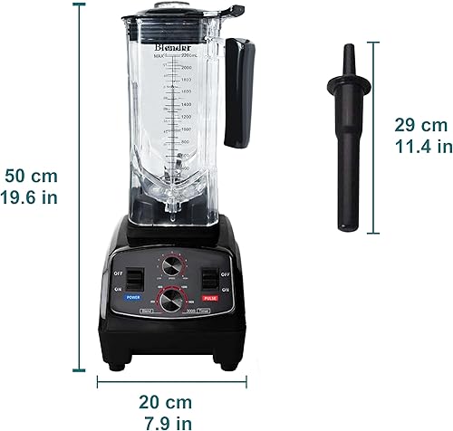 Miniatura 6 de Licuadora para licuados de 1500 W, licuadora de encimera para cocina, hogar, comercial, con temporizador, licuadora de 74.4 fl oz para triturar