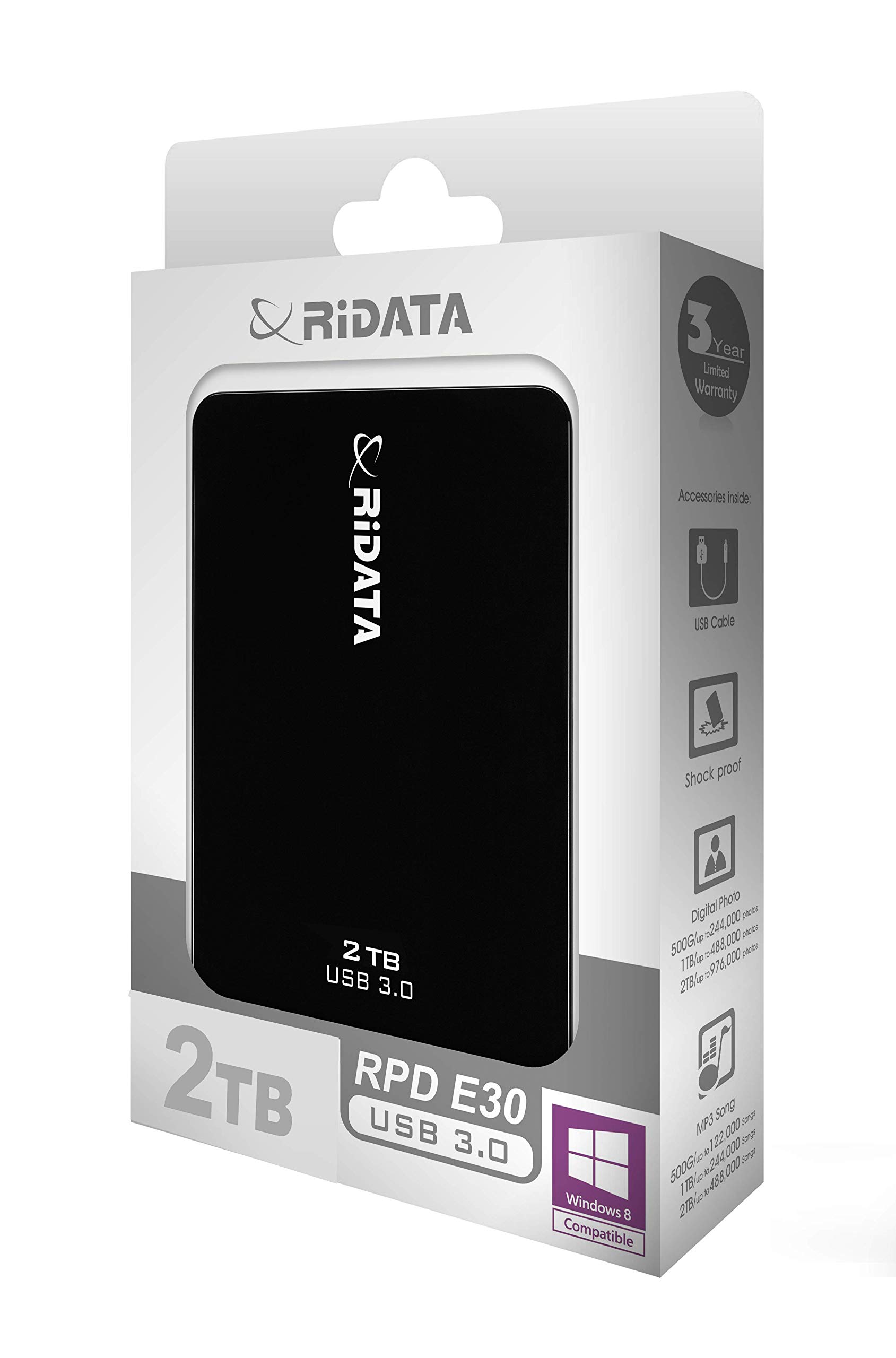 Peak Trading - Hard disk portatile Ritek RPD E30 da 2 TB