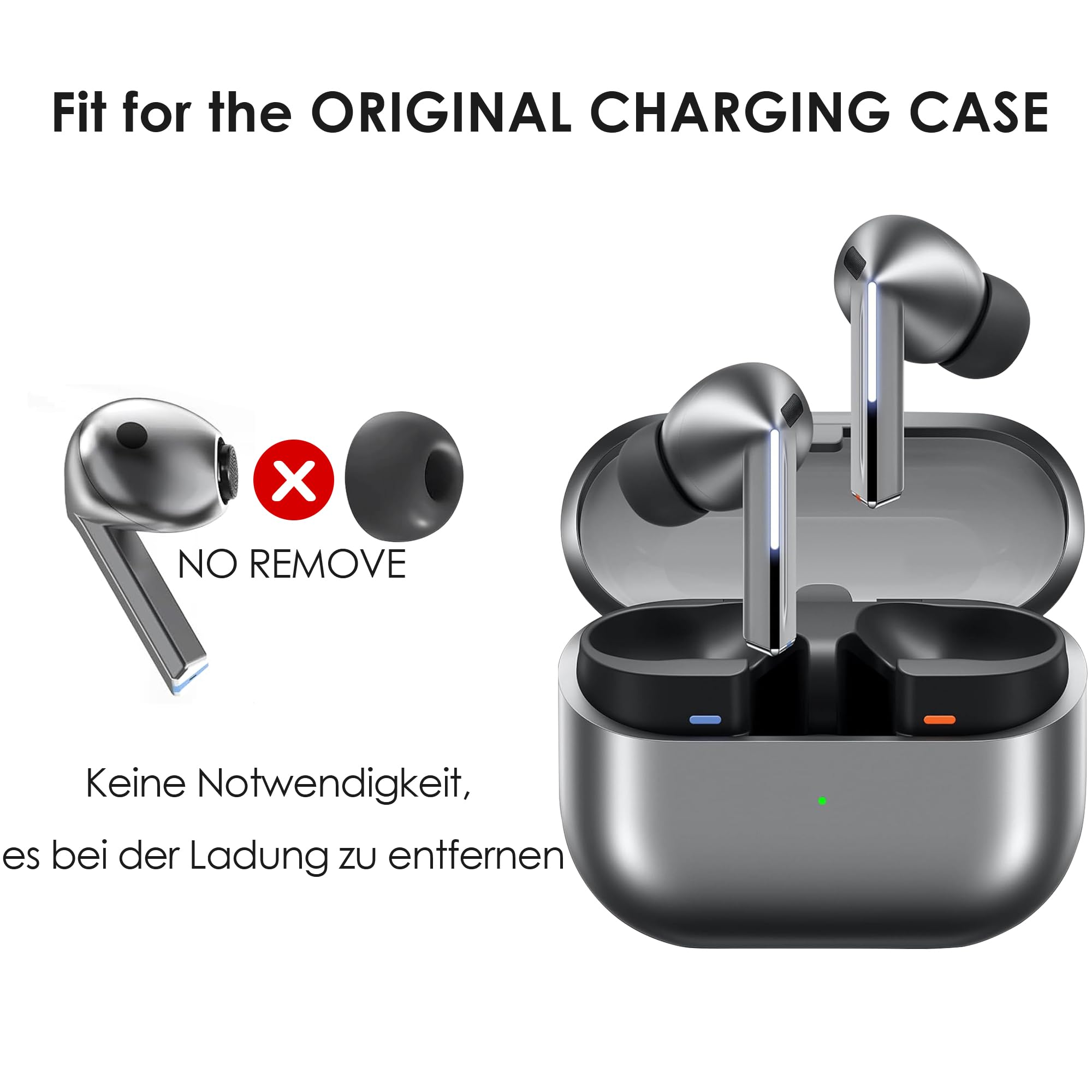 Silikonowe zatyczki do uszu do Samsung Galaxy Buds 3 Pro, kompatybilne z akcesoriami zapasowymi Galaxy Buds 3 Pro, czarne, L/M/S (3 pary) (S/M/L)